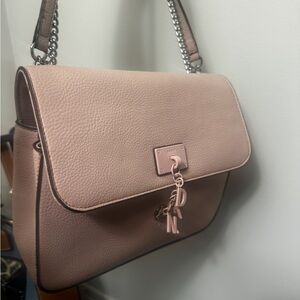DKNY Blush Leather Crossbody Bag with Chain Strap